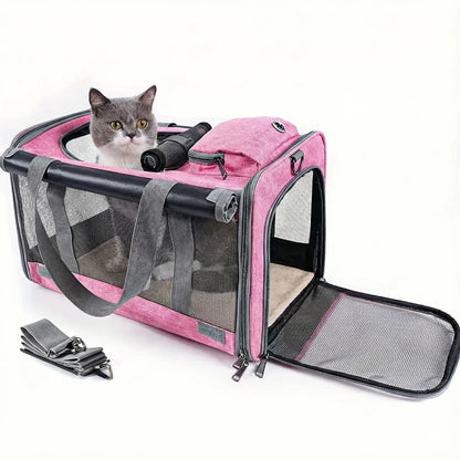 Sac de transport spacieux pour chat 7kg - vue de cote